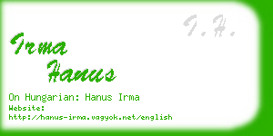 irma hanus business card